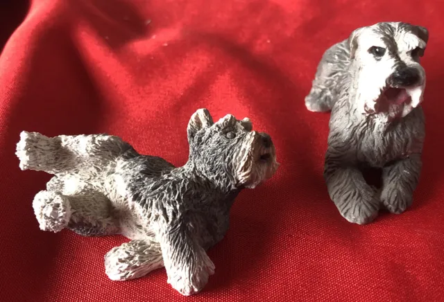 Schnauzer Dog Figurines Lot of 2 Free Shipping