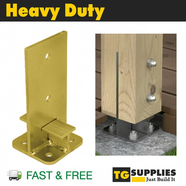 HEAVY DUTY GALVANISED Pergola Bolt Down INTERNAL POST SUPPORT Canopy