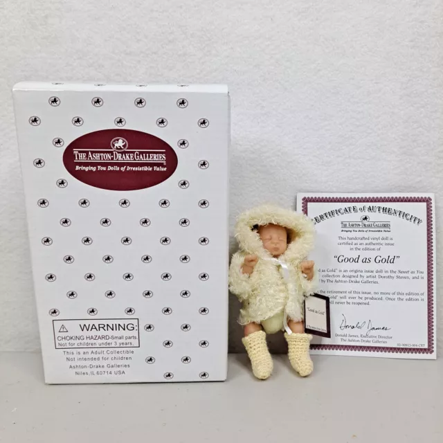 Ashton Drake Galleries 4.5" Vinyl Doll “Good As Gold,”