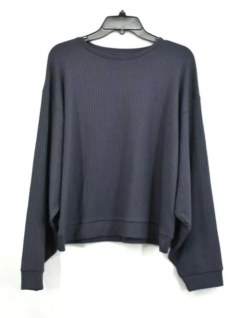 Topshop Womens Black Crewneck Long Sleeve Slouch Loungewear Sweatshirt 8-10