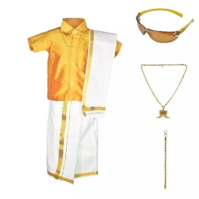 Conjunto de camisas y dhoti tradicionales para niños CON ACCESORIOS