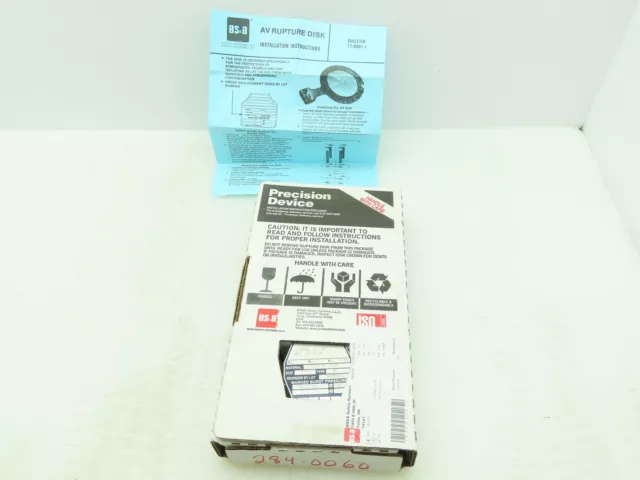 BS&B Safety Systems 1136198; VD-L-02 Rupture Disk 2" Type AV 14.25 PSIG @ 72°F