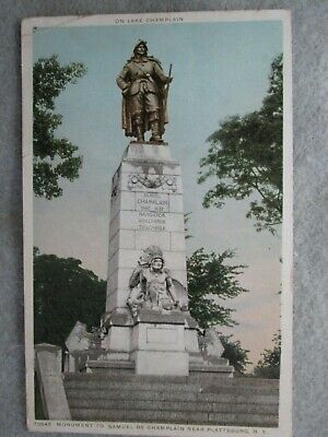 Antique Monument To Samuel De Champlain Near Plattsburg, New York Photo Postcard