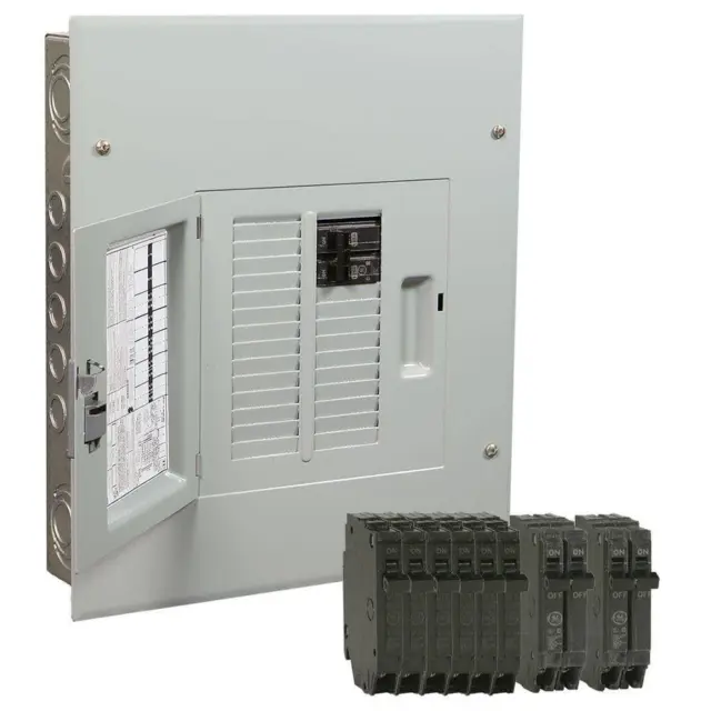 GE Power Distribution 125 Amp 12-Space 22-Circuit Grey Indoor Main Breaker Kit
