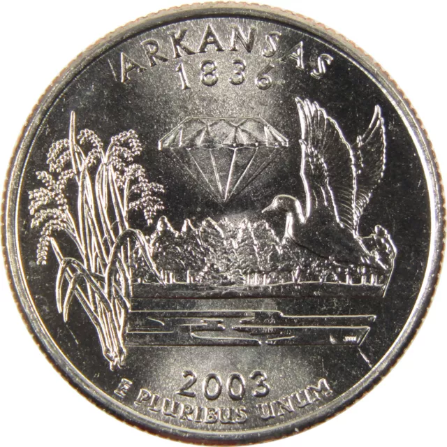 2003 D Arkansas State Quarter BU Uncirculated Clad 25c Coin