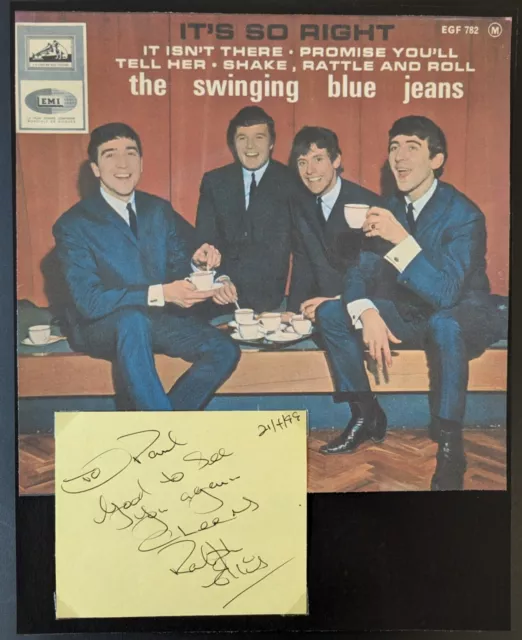 Ralph Ellis Signed & Mounted Autograph Page - Swinging Blue Jeans (1958-66)