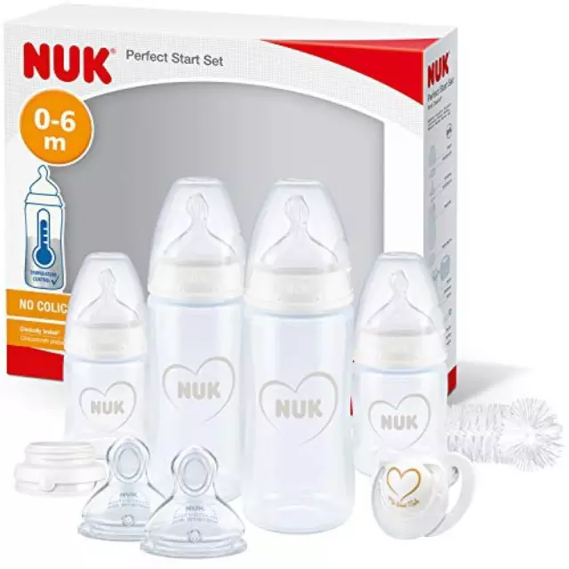 NUK Perfect Start First Choice+ set biberon | 0-6 mesi | 4 bottiglie con control
