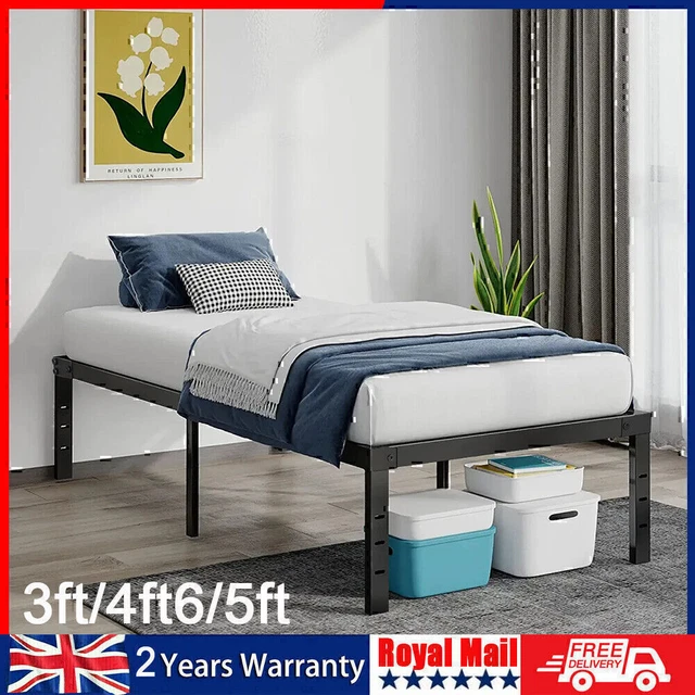 3FT 4FT6 5FT Single Double Metal Bed Frames Slatted Bed Base Bedroom