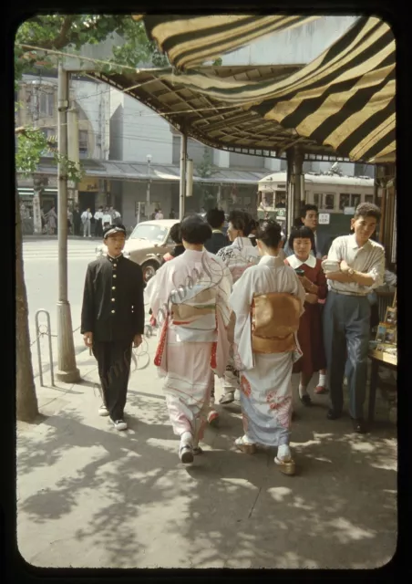 Kyoto Japan Street Scene Pretty Women 1950s Slide 35mm Chroma Car People 34 99 Picclick