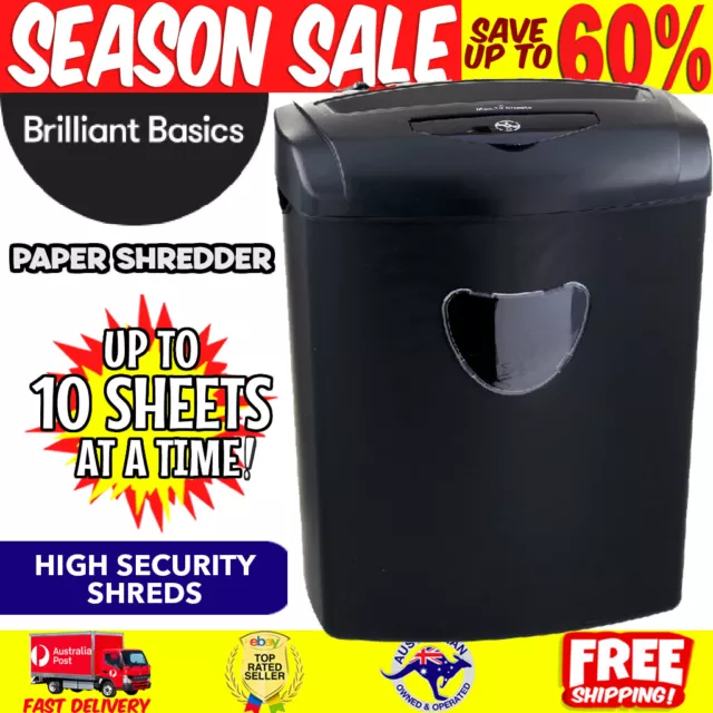 Office Combo Paper Shredder 21L Cross Cut 10 Sheets Cds Credit Cards