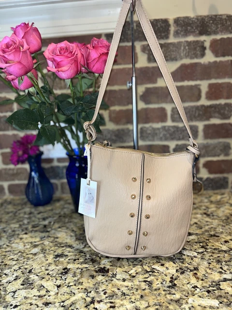 NWT Jessica Simpson Samantha Crossbody Bag Tan W/ Gold Studs $88
