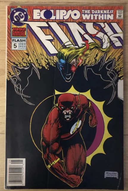 1992 Flash Annual Comic #5 Newsstand Cover, Eclipso Darkness Within; Low-Grade