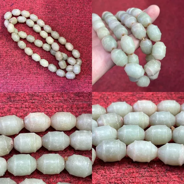 Beautiful Ancient Old Jade Stone Beads Lot Beads Necklace