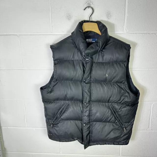 Polo Ralph Lauren Gilet Mens Extra Large Black Feather Down Puffer RL Pony Coat