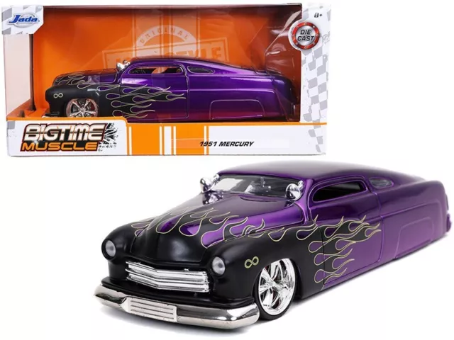 1951 Mercury Purple W/Flame Graphics 1/24 Diecast Model Car By Jada 32305