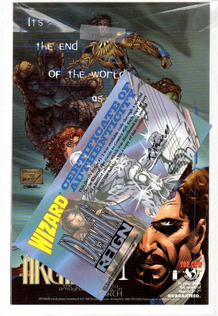 Devil's Reign 1/2  Silver Surfer & Witchblade  Wizard edition with COA   1997 2