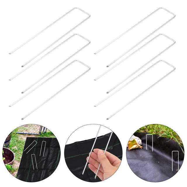 50 Pièces Piquets De Jardin De 25 Cm, Agrafes De Paysage Galvanisées Pour Tissu De Barrière