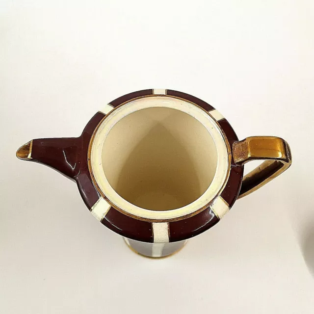 Crown Devon Fieldings Complete Coffee Set Claret & Cream Bands Lustre Modane 3