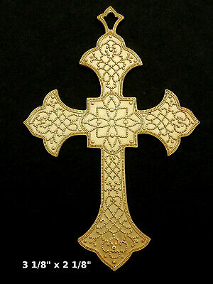 Vintage Brass Stamping  Large Cross / Byzantine Style /Ornate Design