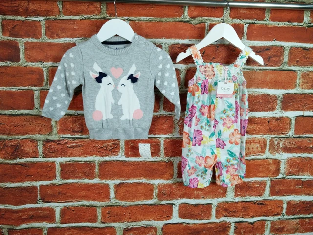 Pacchetto Maglione Bambina Nuovo Con Etichette Età 6-9 Mesi M&Co Primi Giorni Estate 74Cm