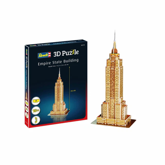Revell Puzzle 3D Empire State Building | Modello 26 Cm | 24 Pezzi | Gioco Creativo Per Bambini E Adulti - 3