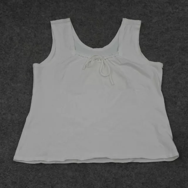 Luna Luz Top Womens Extra Large XL White Sleeveless Blouse Shirt Pullover Tank