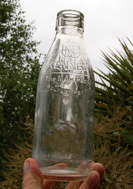 milk bottle : lovely 1950's KB Kennedy "The Milk People" Belfast dairy