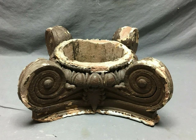 Antique Shabby Architectural Neoclassical Plaster Column Capital Chic  778-21B