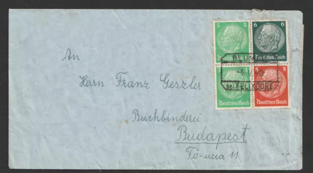 DR 1940 Brief mit R3 auf ZD und Zensur ab Blumau Felixdorf nach Ungarn