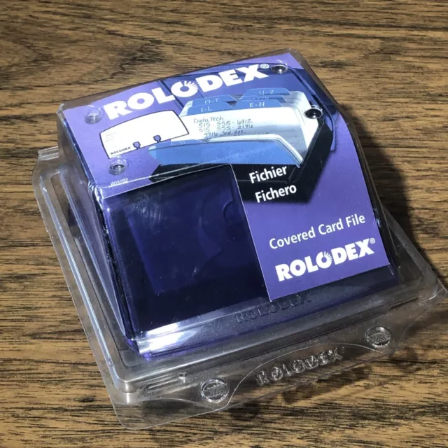 Vintage Rolodex Covered 125 Card File Holder 2.25"x4" Address Phone IMAC Purple