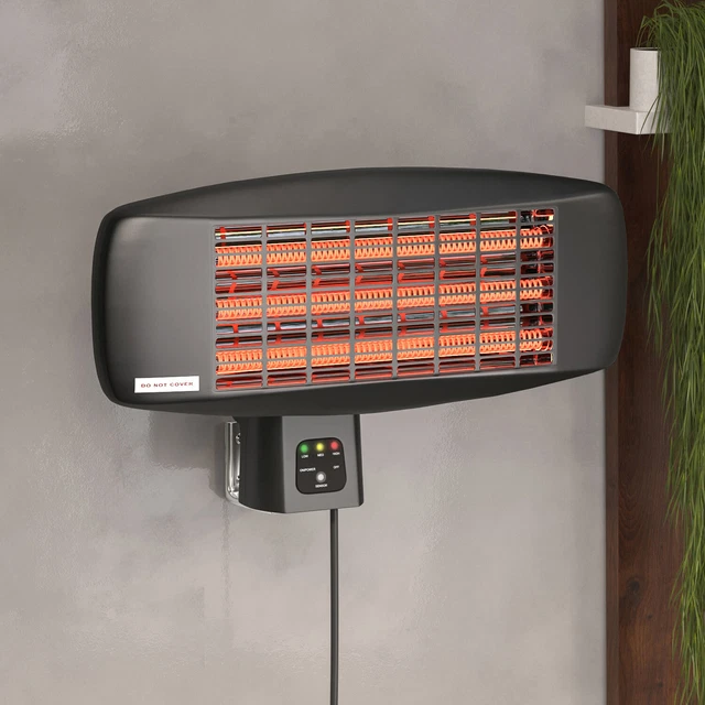 XAVIER | Wandheizstrahler | Schwarz | 2000W | 3 Heizstufen | Heizstrahler Wan...