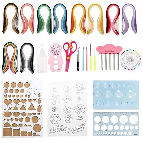 Kit de plumas de papel 1060 piezas tiras de papel de plumas y suministro de herramientas de plumas