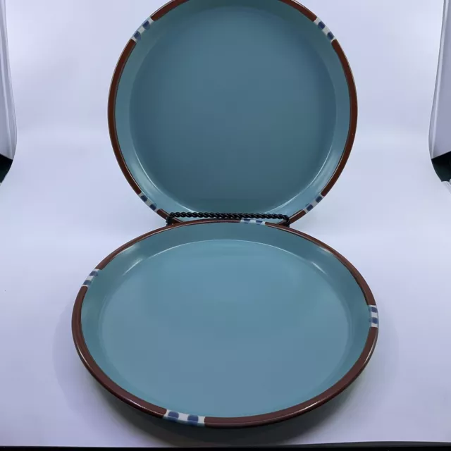 Set Of 2 Dansk Mesa Turquoise Dinner Plates 10 1/2”