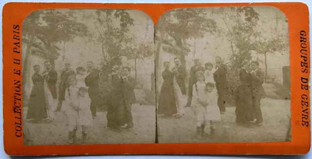 Frankreich -szene Gattung La Danse c1880 Foto Und H Paris Stereo Vintage Albumin