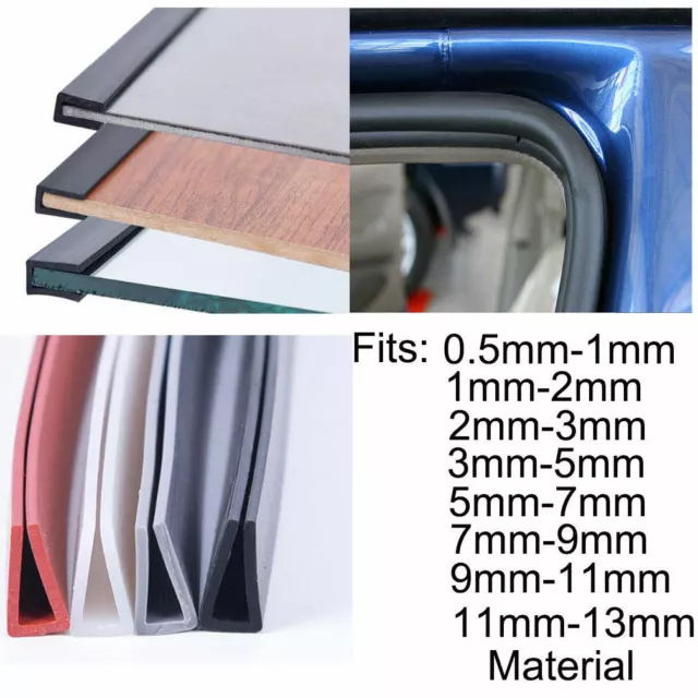 1meter U Channel Rubber Edge Moulding Trim Weather Strip Car Door Protector Edge