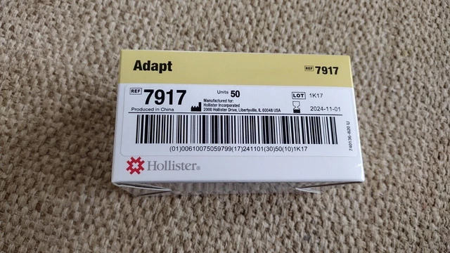 Caja protectora de piel Hollister #7917 adapta de 50 suministros para colostomía de ostomía