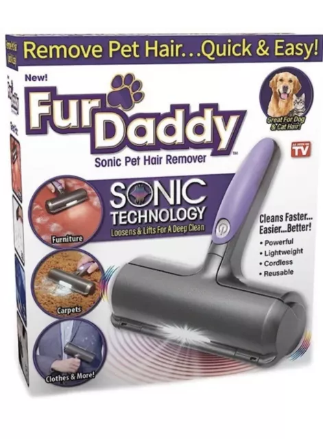 Fur Daddy As Seen On TV Sonic Pet Hair Remover for Dogs/Cats Cordless Reusable