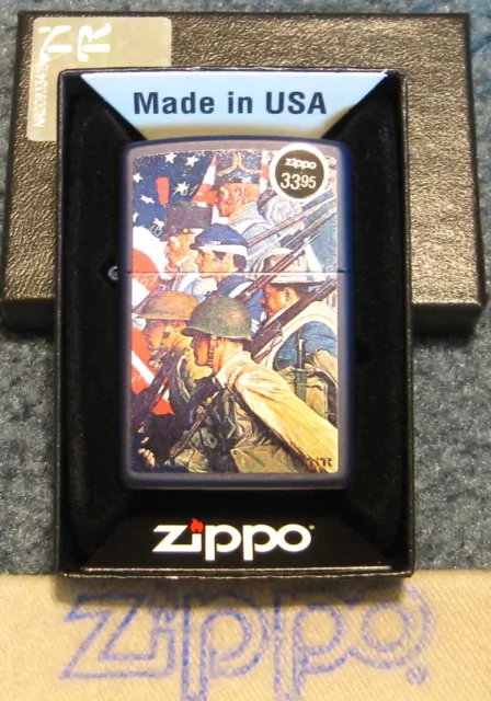 ZIPPO NORMAN ROCKWELL  Lighter TO MAKE MEN FREE 48698 ARMY Sealed MINT IN BOX