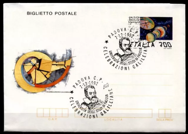 350.Todestag von Galileo Galilei. Aerogramm. SoSt. Italien 1992