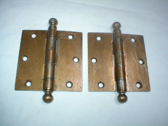 Antique Stanley Sweetheart Ball Tipped Hinge Pair