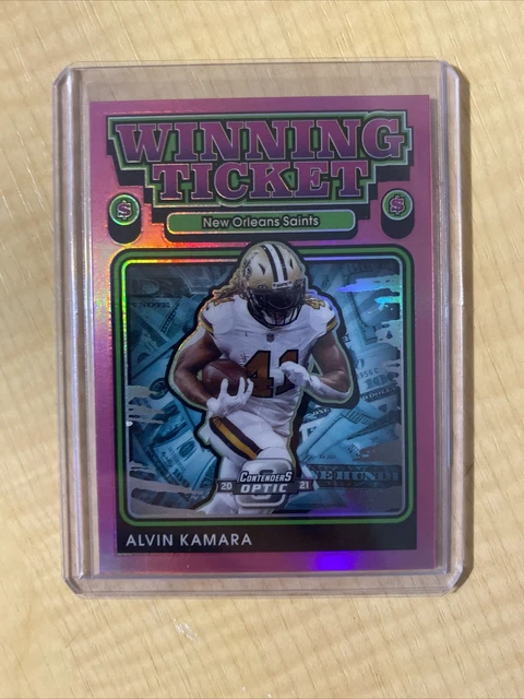 2021 Panini Contenders Optic Winning Ticket Pink Prizm /75 Alvin Kamara #’d