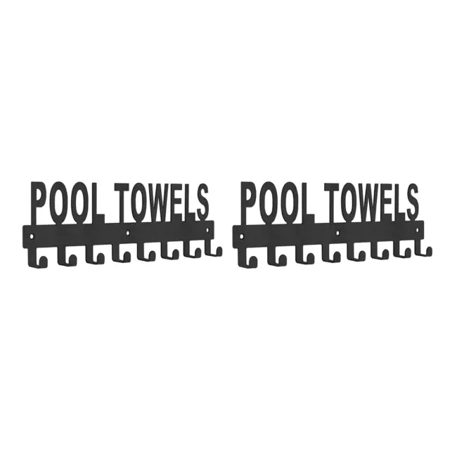 2X Pool Towel Rack Outdoor Wall Mount Towel Holder Towel Hooks for Bathroom O5V9