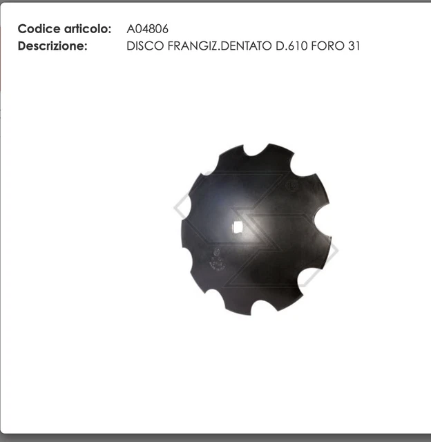 Disco Frangizolle Liscio Ø 560mm - Spessore 4,5mm, Foro Quadrato 31mm - Foto 5