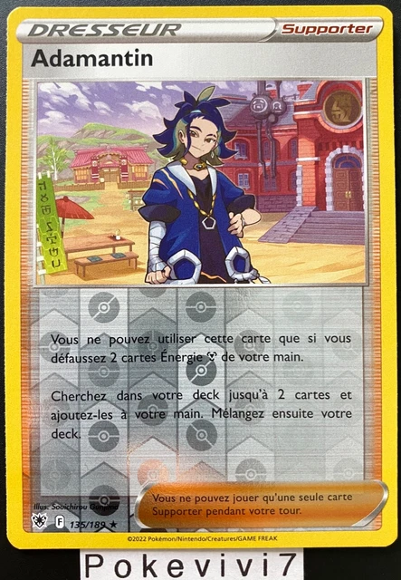 Carte Pokemon ADAMANTIN 135/189 Holo REVERSE Epée et Bouclier 10 EB10 FR NEUF