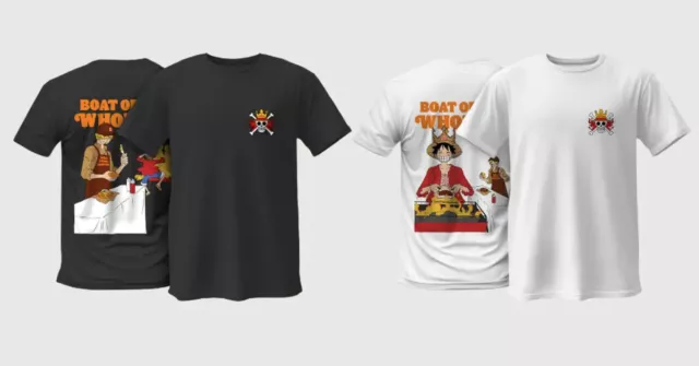 T-shirt noir ou blanc One Piece x Burger King M & L disponible