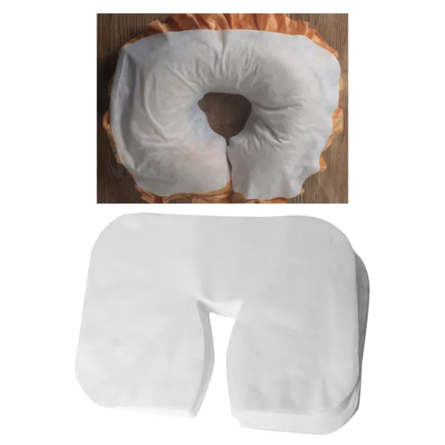 Pack Of 100 Disposable Massage Table Face Cradle Covers Headrest Covers White,