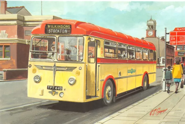 Old Bus  Postcard Wilkinsons Sedgefield Large Size Unused  Very Good Mint