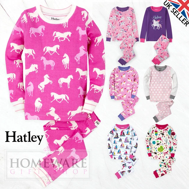 GIRLS HATLEY PYJAMAS - CHILDRENS 100% COTTON PJ'S SIZES 2y -12y LONG SLEEVE NEW