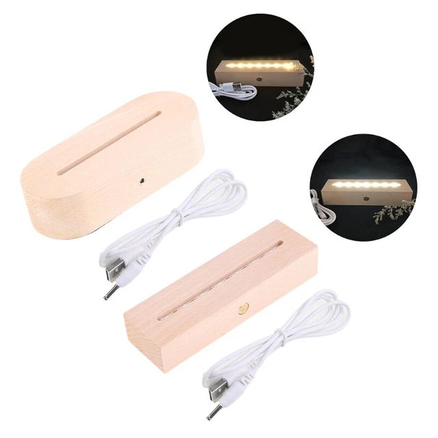 LED LIGHTS DISPLAY Base Crystal Wooden Light Base Stand for Crystal ...