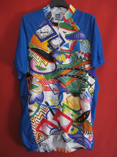 Maillot cycliste CASTELLI bleu vintage années 90 shirt maglia jersey